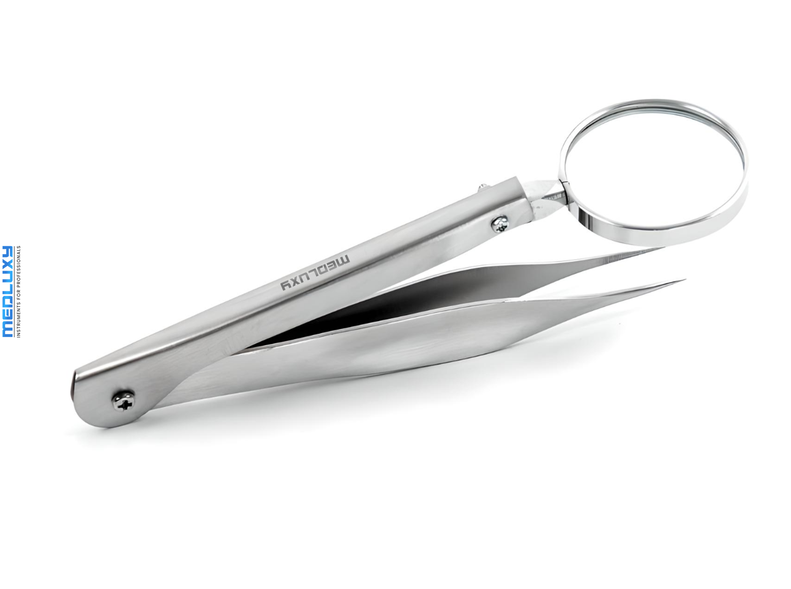Medluxy - Splinter Tweezers with Magnifying Glass (adjustable magnifying glass) - Straight - 13 cm - SP0082 (splinter tweezers)